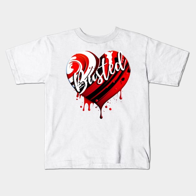 Tart Heart Busted Kids T-Shirt by TheArtfulAllie